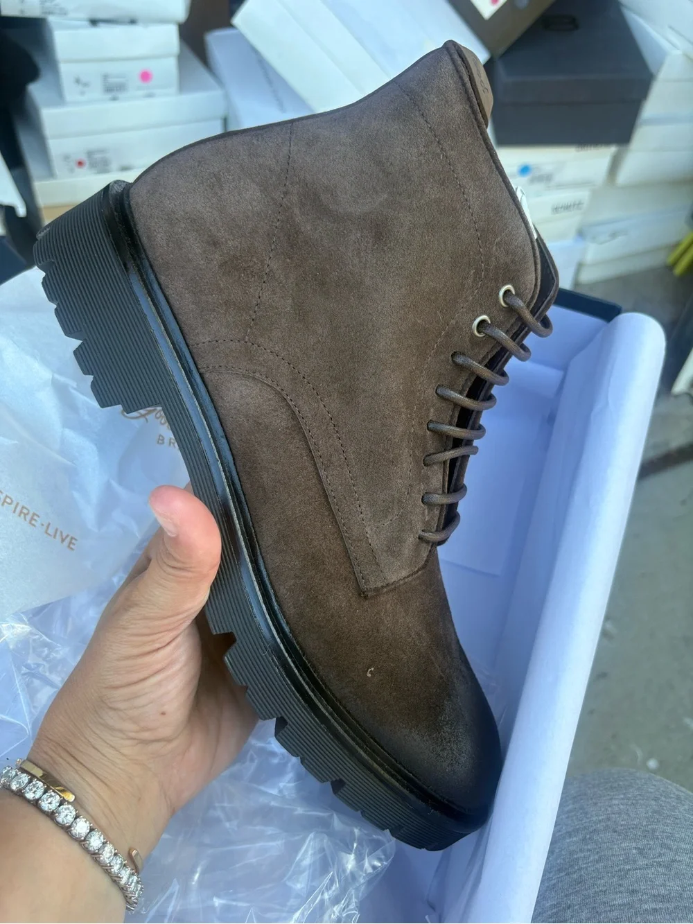Brown Suede Men’s Chukka Boots with Lug Sole